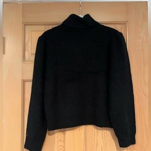 Small black J Crew cropped turtle neck sweater